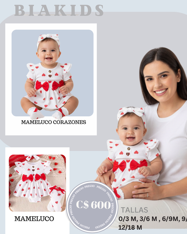 Mameluco de corazones