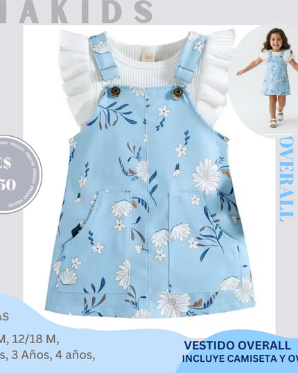 Overall Celeste floreal