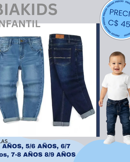 Pantalón negro y azul