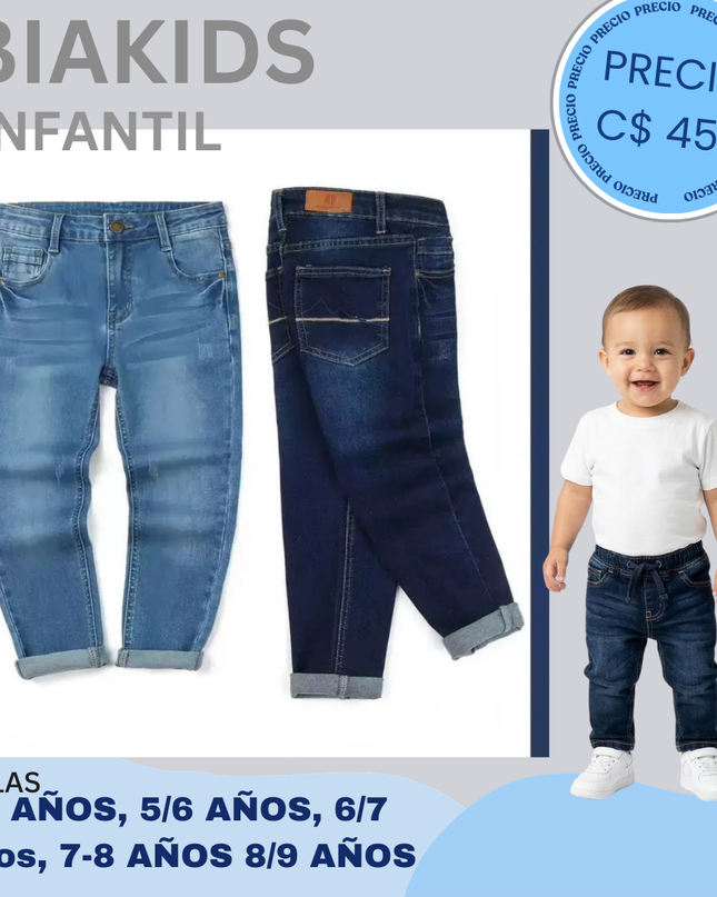 Pantalón negro y azul