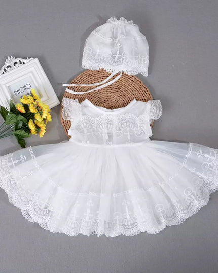 Vestido Bautizo Blanco B-cruz