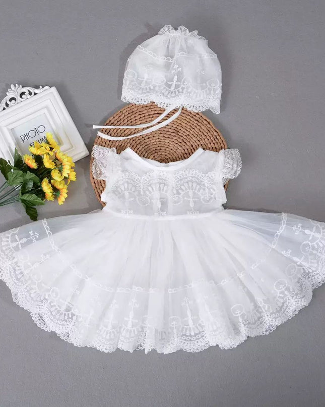 Vestido Bautizo Blanco B-cruz