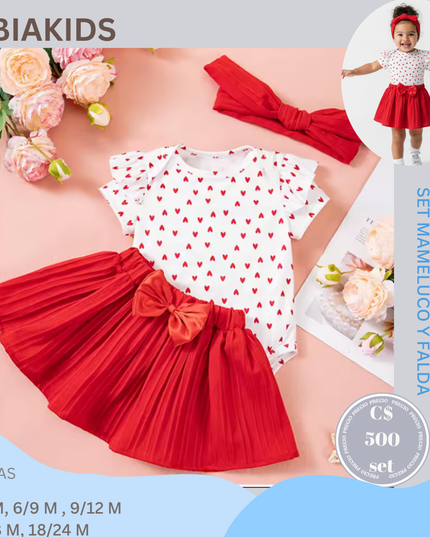 Set Mameluco corazones