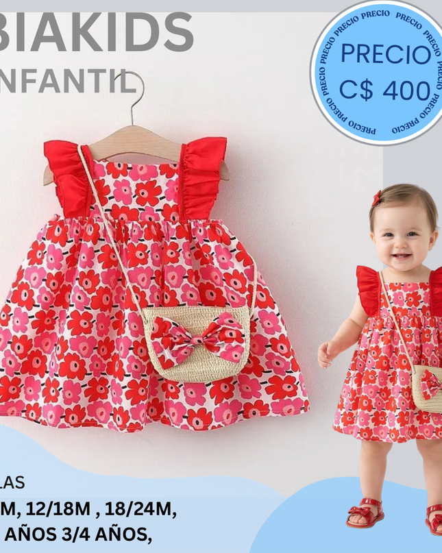 Vestido Floral y bolso