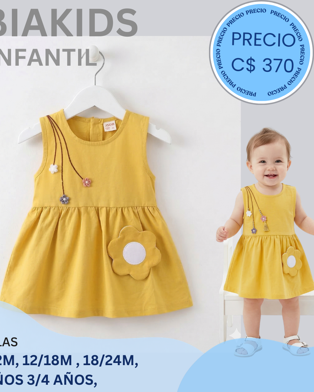 Vestido con flor 3D