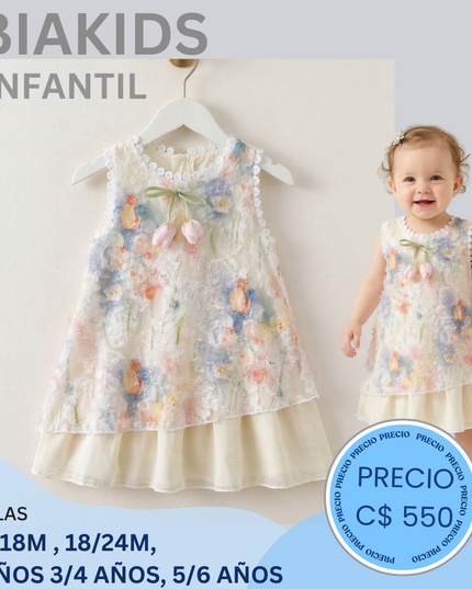 Vestido fino tulipanes
