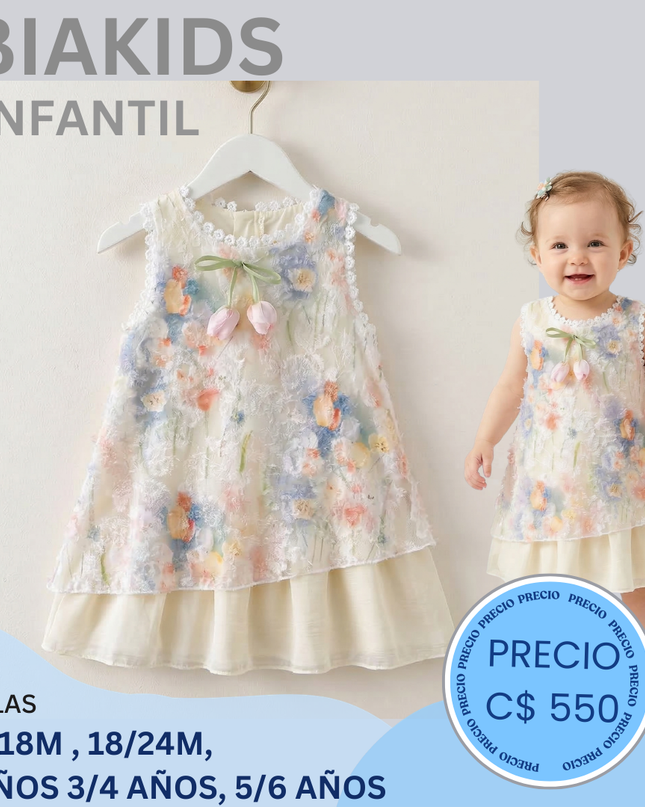 Vestido fino tulipanes