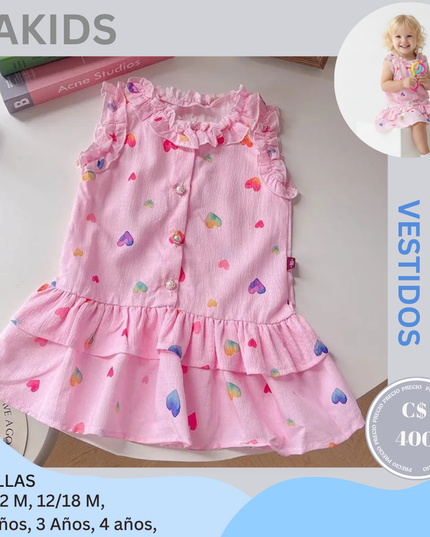 Vestido Rosa de Corazones