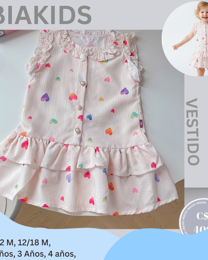 Vestido Beige de Corazones