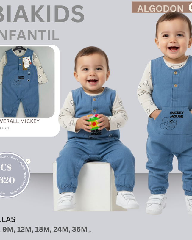 Overall Azul Mickey