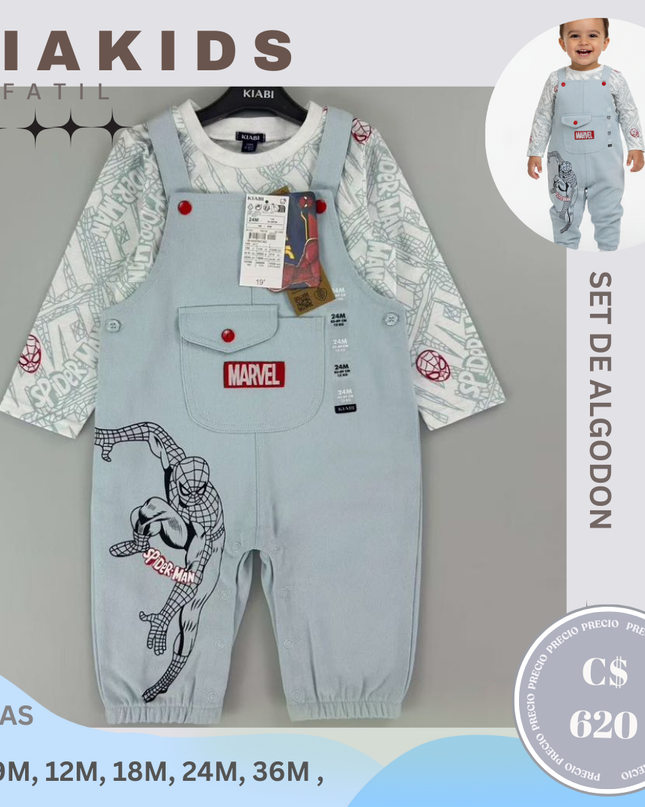 Overall Spiderman Gris