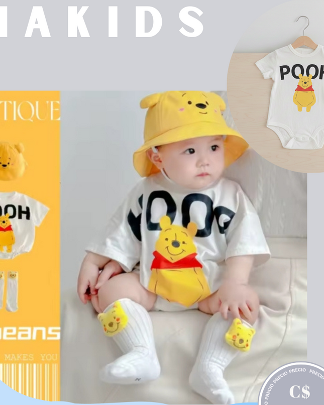Conjunto Winnie Pooh Amarillo