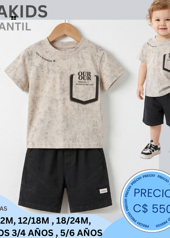Set short negro camisa B