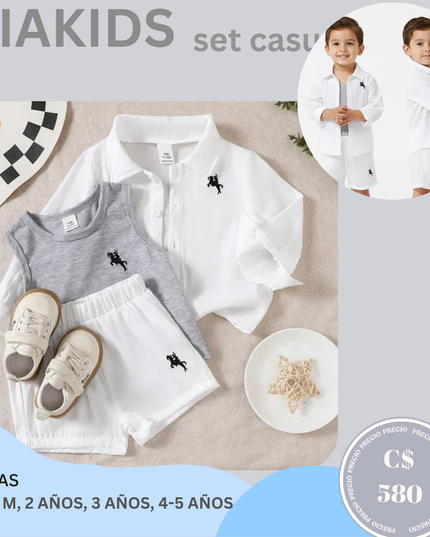 Set Blanco lino 3 piezas