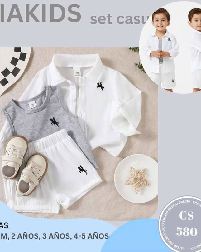 Set Blanco lino 3 piezas