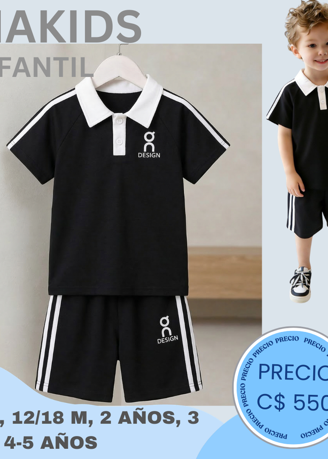 Set negro casual deportivo
