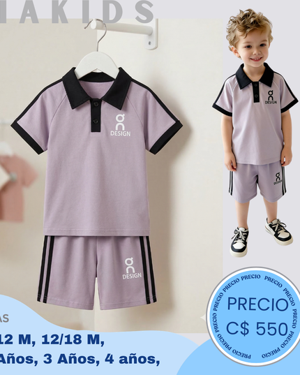 Set lila algodon casual