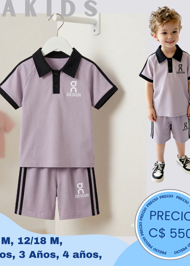 Set lila algodon casual