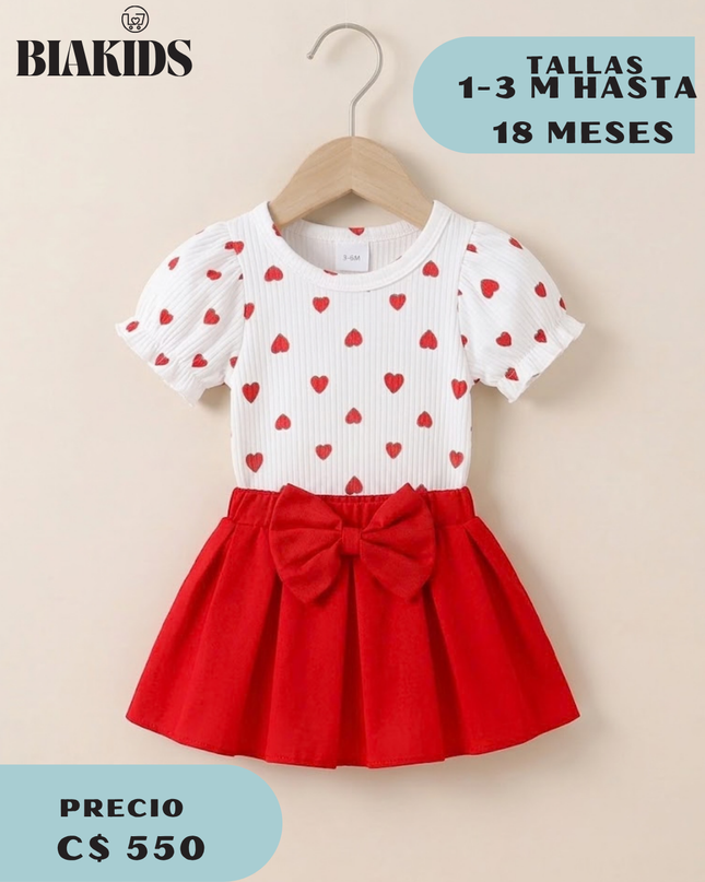 Conjunto Corazones Rojo Nina