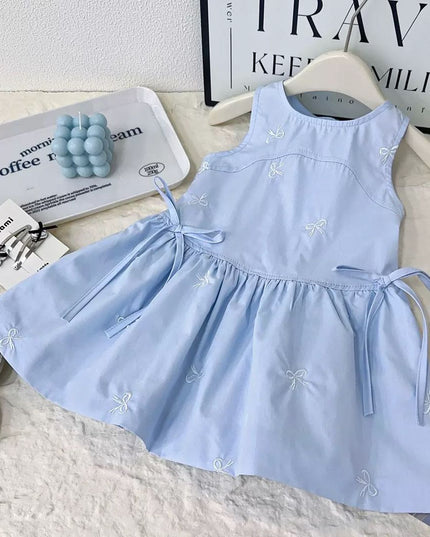 Vestido celeste lazo