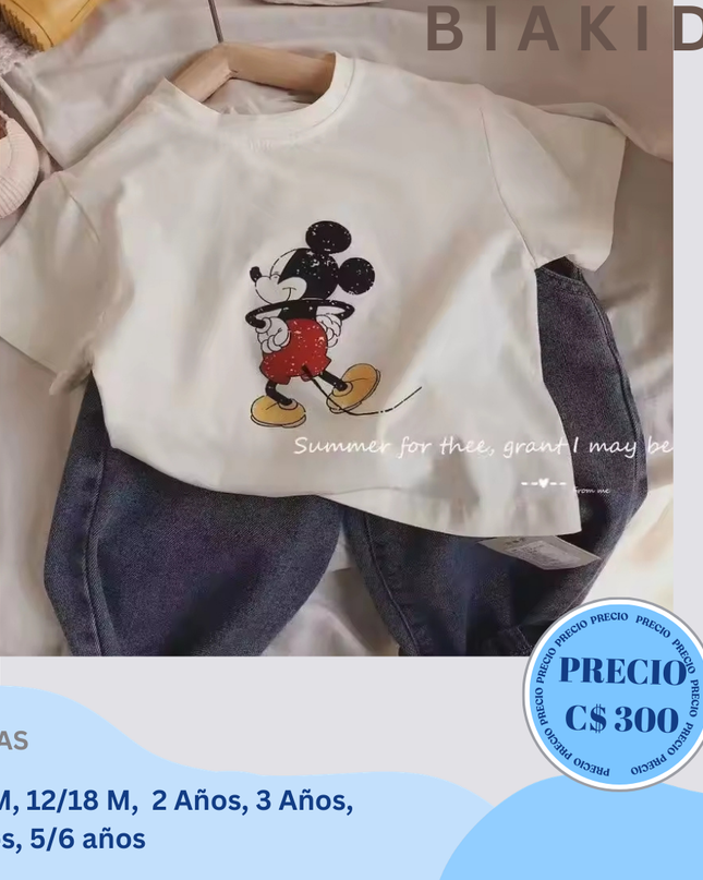 Camiseta blanca/ Mickey