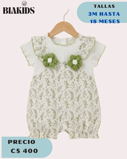 Mameluco Floral Verde