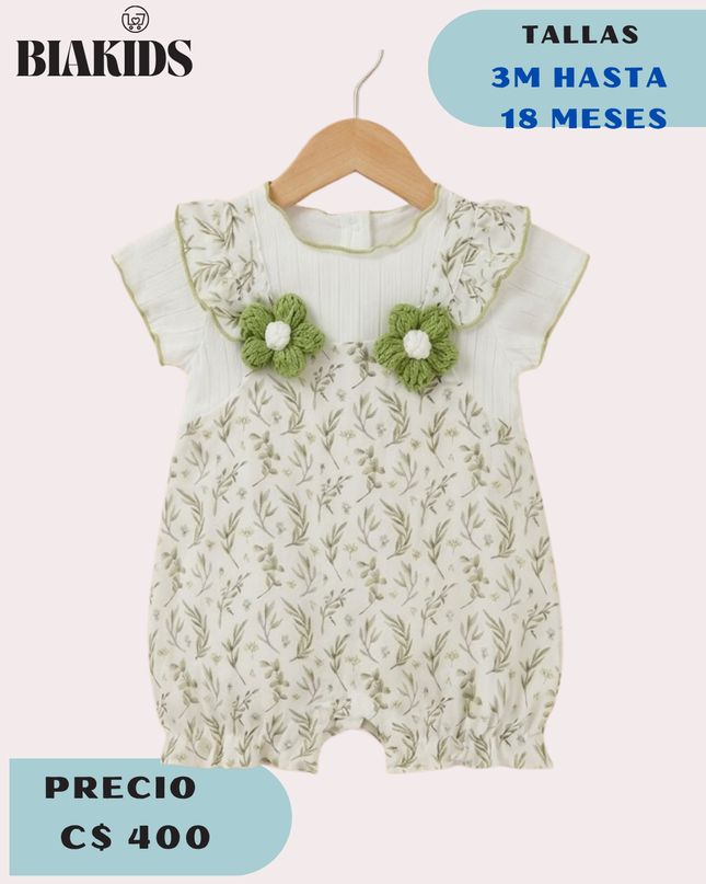 Mameluco Floral Verde