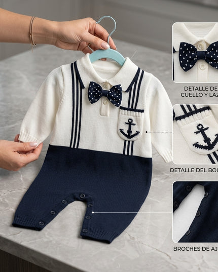 Conjunto Formal Bebe Ancla Blanco