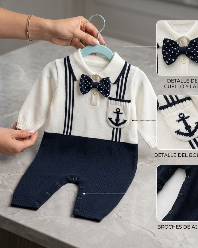 Conjunto Formal Bebe Ancla Blanco