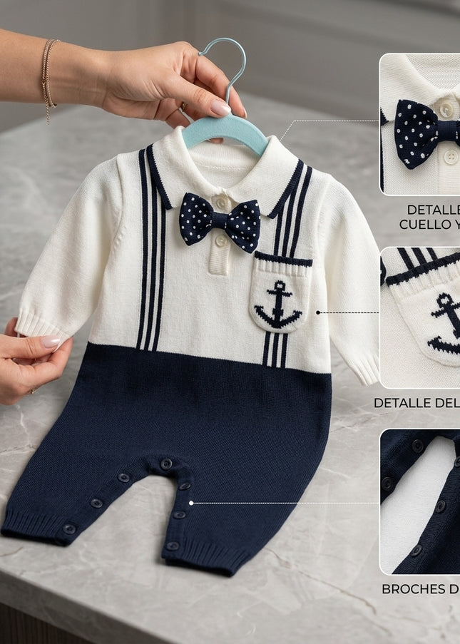 Conjunto Formal Bebe Ancla Blanco