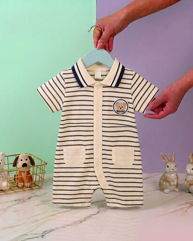 Mameluco Rayas Negro Polo