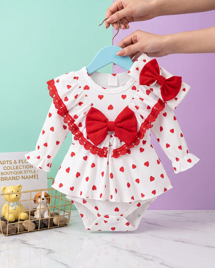 Mameluco Corazones Rojo Bebe