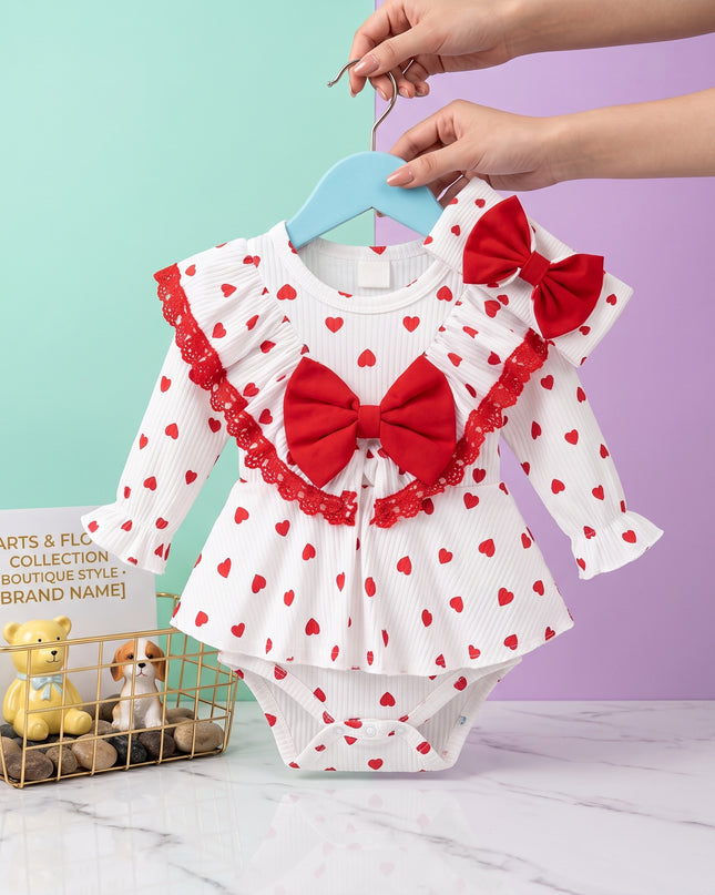 Mameluco Corazones Rojo Bebe
