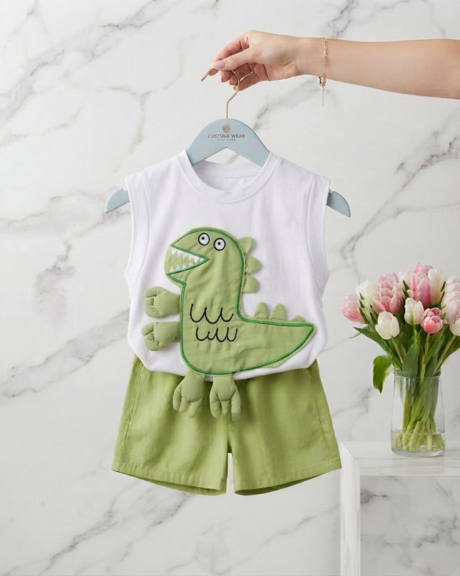 Conjunto Dinosaurio Verde Short