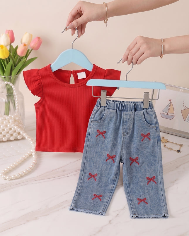 Conjunto Corazones Rojo jeans