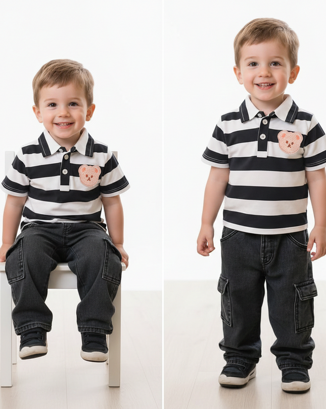 set pantalon jeans negro