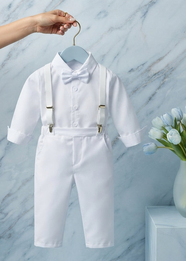 Conjunto Formal Blanco Pantalon Tirantes