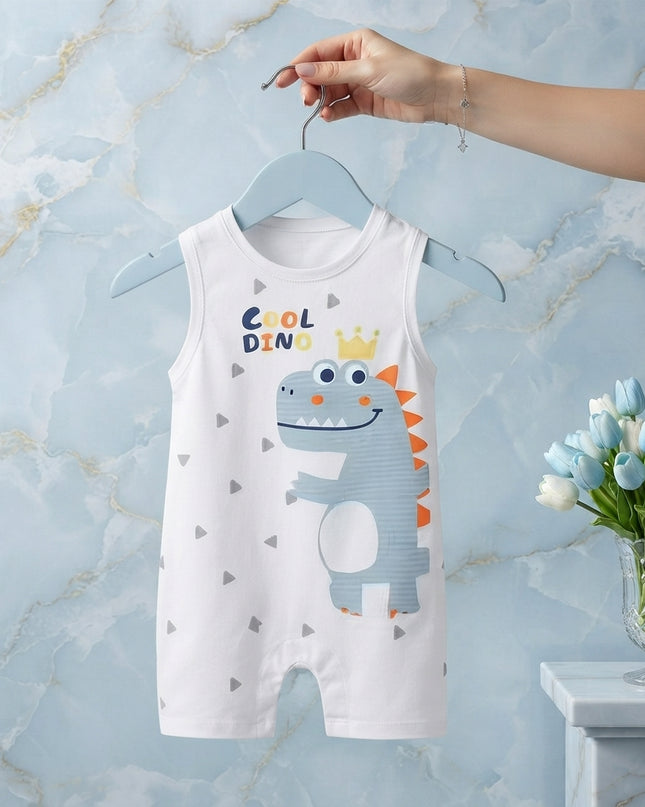 Conjunto Sin Mangas Dinosaurio Blanco