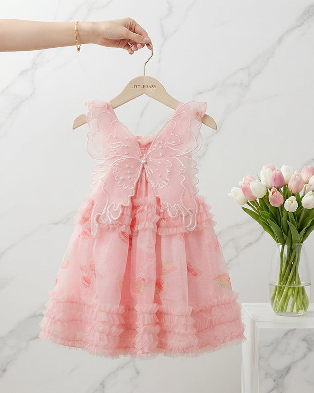 Vestido Rosa Tul Sombrero