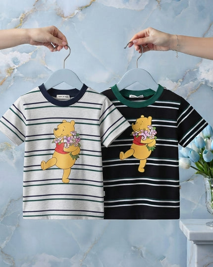 Camiseta Rayas Negro Winnie Pooh