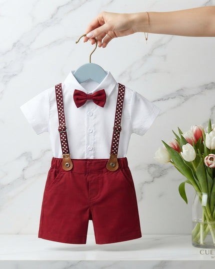 Conjunto Formal Rojo Short Tirantes
