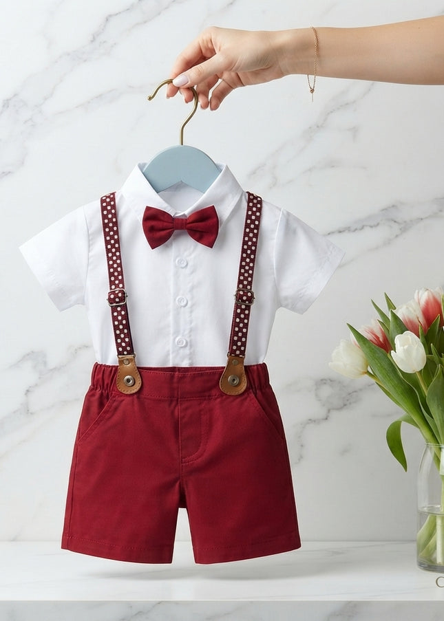 Conjunto Formal Rojo Short Tirantes