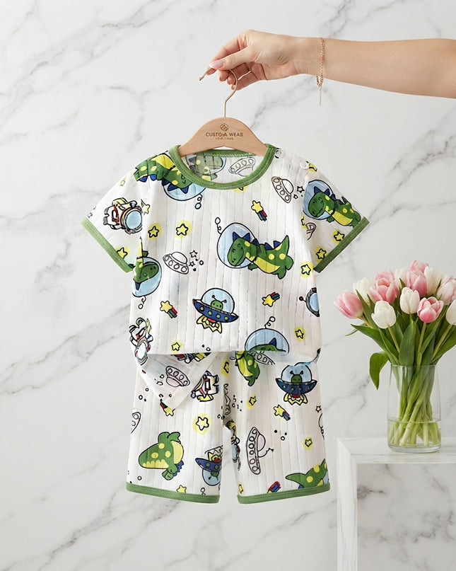 Conjunto Dinosaurios Blanco Verde