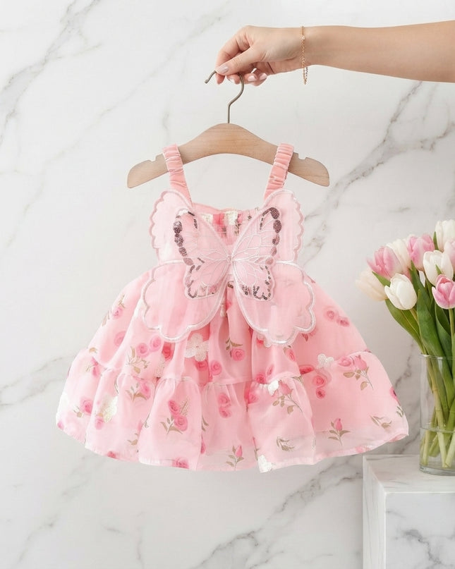 Vestido Rosa Tul Capas