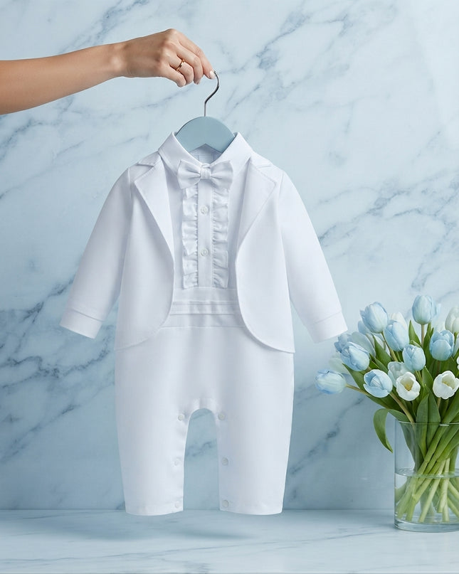 Mameluco Formal Blanco Corbatin chaleco