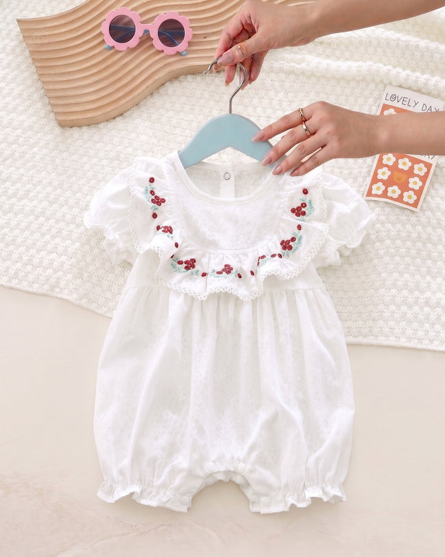 Conjunto Blanco Cuello Flores