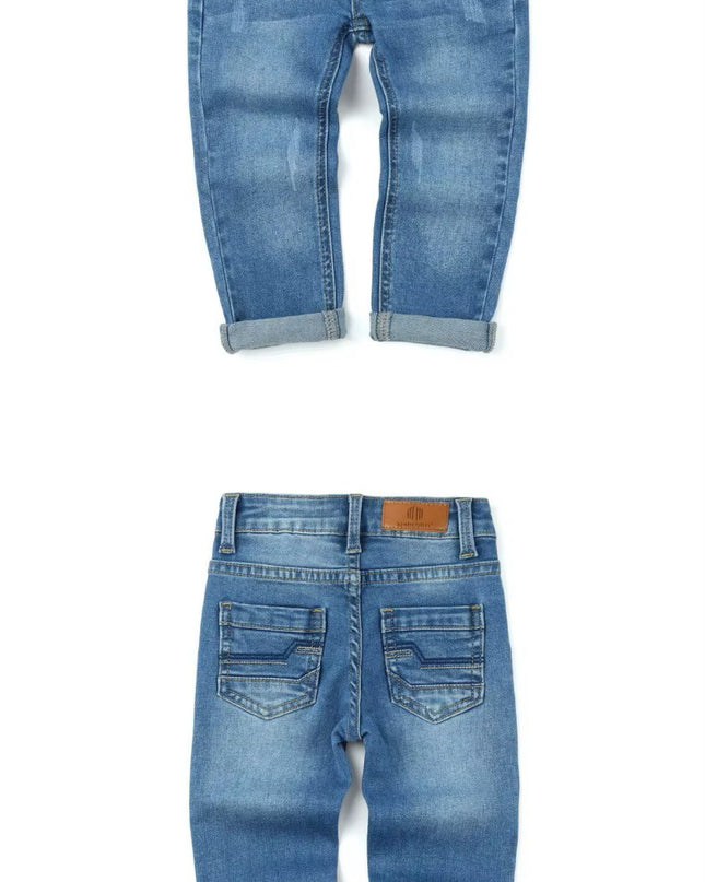 Pantalón negro y azul