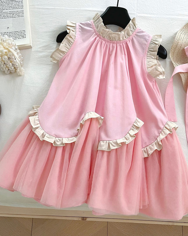 vestido rosa 100% algodon