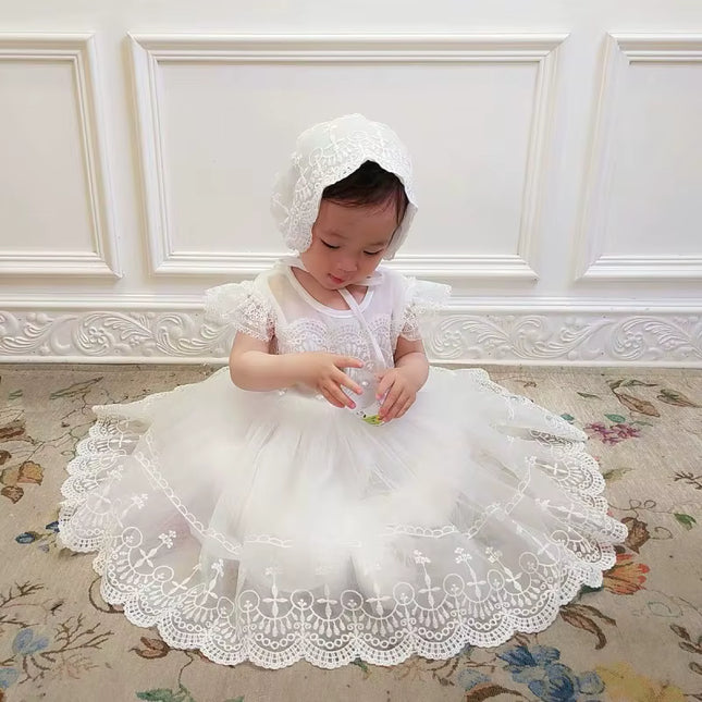 Vestido Bautizo Blanco B-cruz
