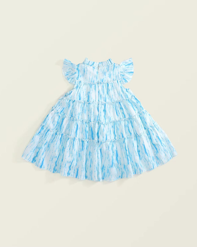 vestido celeste c/mangas